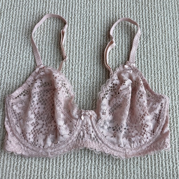 Adore Me Other - Adore Me Women Bra 32DDD Beige Unlined Sheer Underwire Lace Adjustable